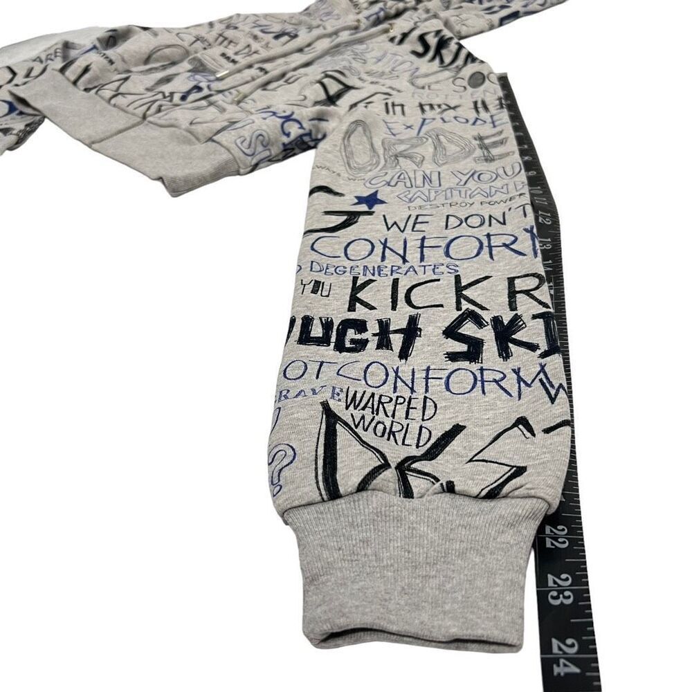 MOSCHINO COUTURE New!! Iconic Streetwear Design Gray Crop Sz Small Zip Sweatshir - Picture 14 of 15